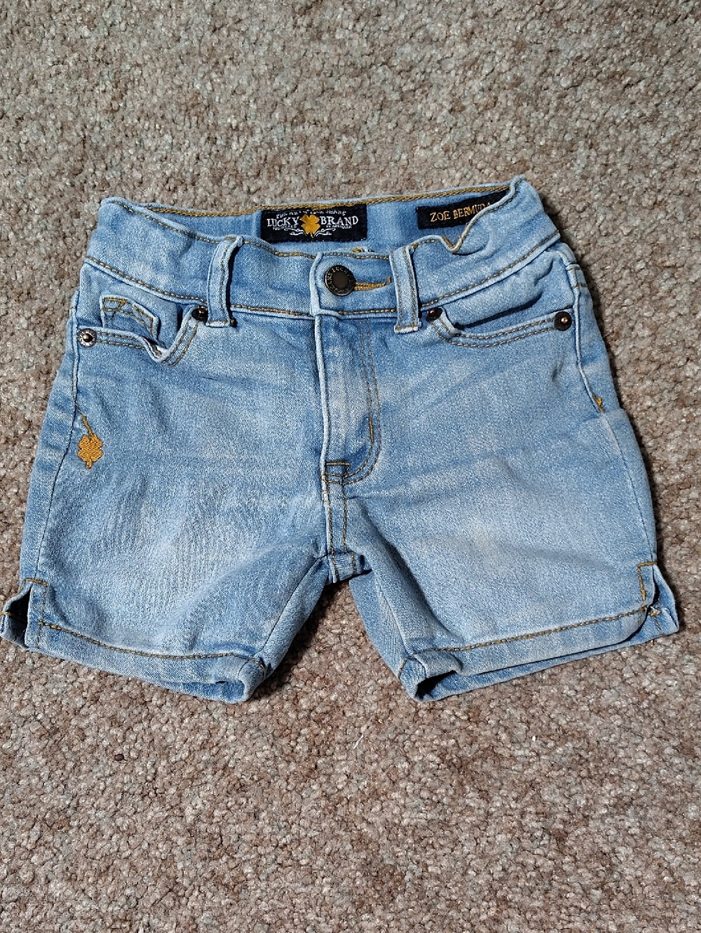 Lucky Brand faded light blue Toddler denim shorts with roll cuff